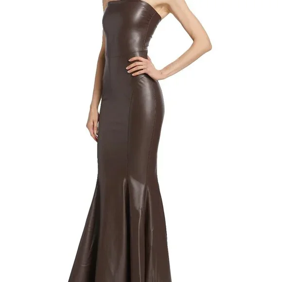 Norma Kamali Chocolate Fishtail Gown - Picture 4 of 6
